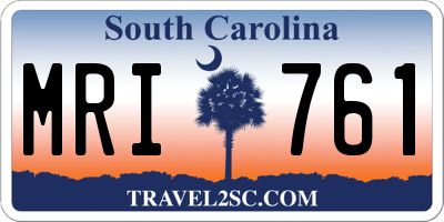 SC license plate MRI761