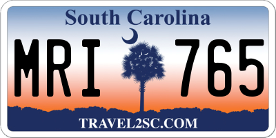 SC license plate MRI765