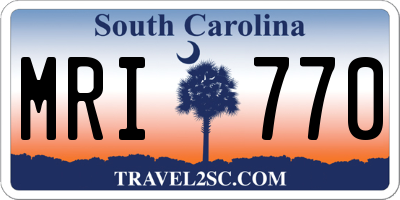 SC license plate MRI770