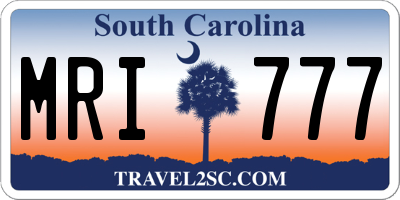 SC license plate MRI777