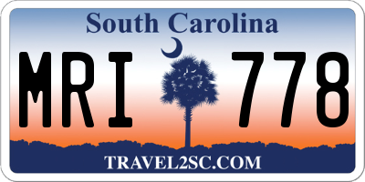 SC license plate MRI778