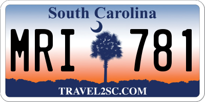 SC license plate MRI781