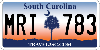 SC license plate MRI783