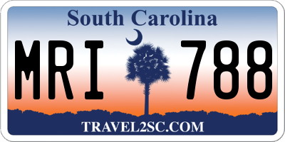SC license plate MRI788