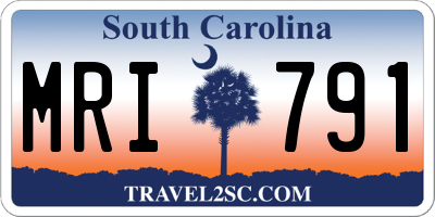 SC license plate MRI791