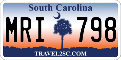 SC license plate MRI798