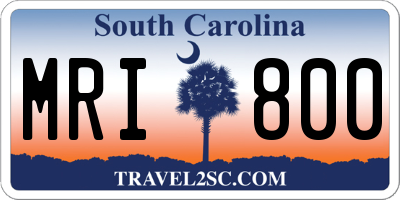 SC license plate MRI800