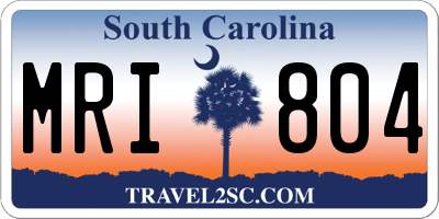 SC license plate MRI804