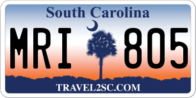 SC license plate MRI805
