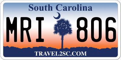 SC license plate MRI806