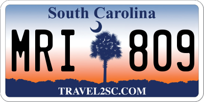 SC license plate MRI809