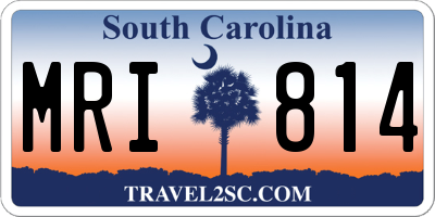 SC license plate MRI814