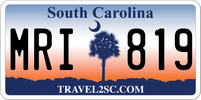 SC license plate MRI819