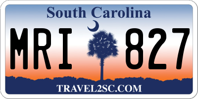 SC license plate MRI827