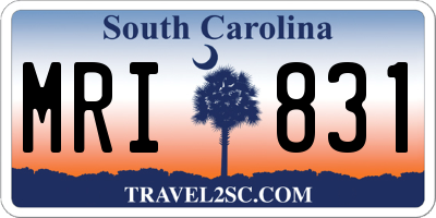 SC license plate MRI831