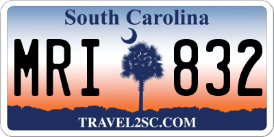 SC license plate MRI832