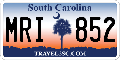 SC license plate MRI852