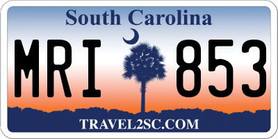 SC license plate MRI853