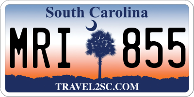 SC license plate MRI855