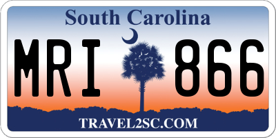 SC license plate MRI866