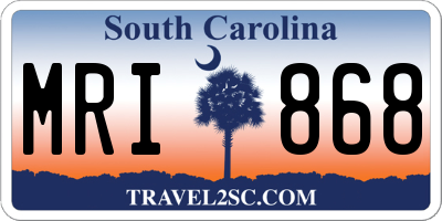 SC license plate MRI868