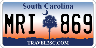 SC license plate MRI869