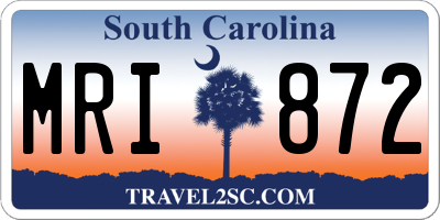 SC license plate MRI872