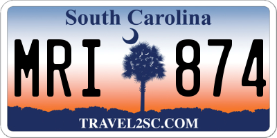 SC license plate MRI874