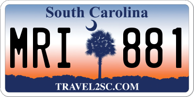 SC license plate MRI881
