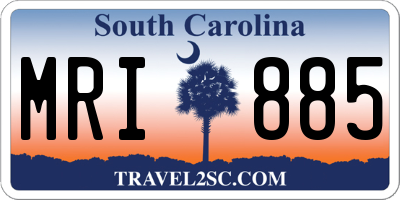 SC license plate MRI885
