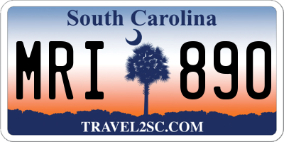SC license plate MRI890