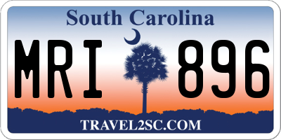 SC license plate MRI896