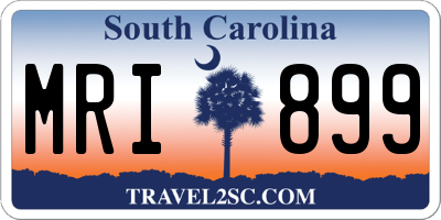 SC license plate MRI899