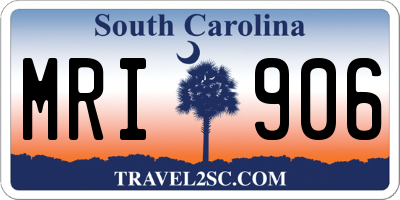 SC license plate MRI906