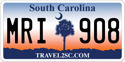 SC license plate MRI908