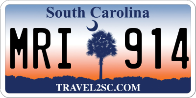 SC license plate MRI914
