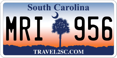 SC license plate MRI956