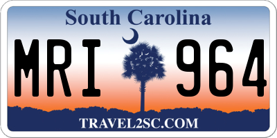 SC license plate MRI964
