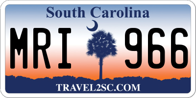 SC license plate MRI966