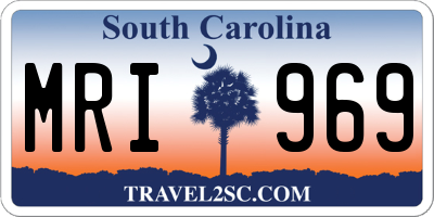 SC license plate MRI969