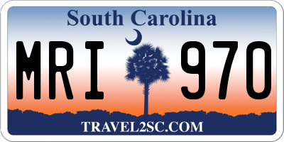 SC license plate MRI970