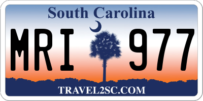 SC license plate MRI977