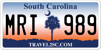 SC license plate MRI989