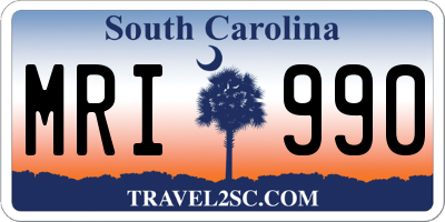 SC license plate MRI990