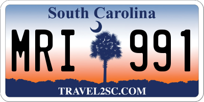 SC license plate MRI991