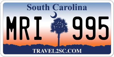 SC license plate MRI995