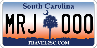 SC license plate MRJ000