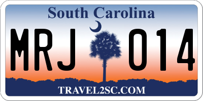 SC license plate MRJ014