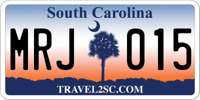 SC license plate MRJ015