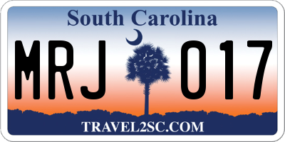 SC license plate MRJ017